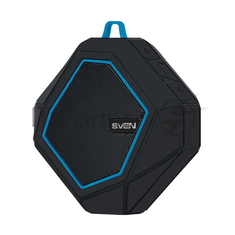 Колонки SVEN PS -77, черный-синий SV-016432 (5 Вт, Bluetooth, microSD, FM-тюнер)