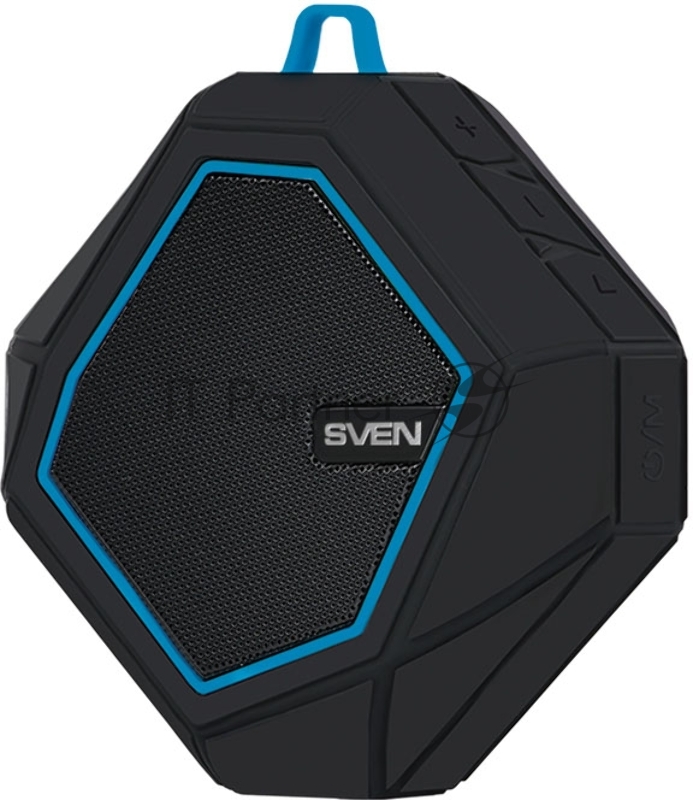 Колонки SVEN PS -77, черный-синий SV-016432 (5 Вт, Bluetooth, microSD, FM-тюнер)