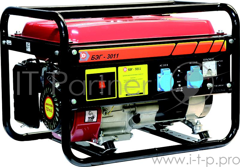Бензогенератор КАЛИБР БЭГ-3011 3кВА 220В 212см3 15л 40кг