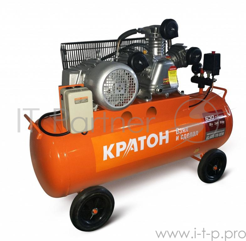Компрессор КРАТОН AC-630-110-BDW 3000Вт 630л/мин 10бар 104кг ременной масляный