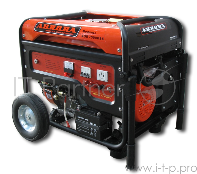 Бензоэлектростанция AURORA AGE 7500 DSX 6.5кВт бак 25л 9ч электростарт