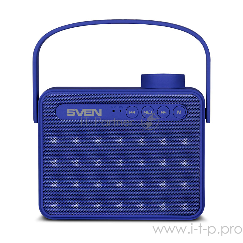 Колонки SVEN PS -72, синий (6 Вт, Bluetooth, FM, USB, microSD, ручка)