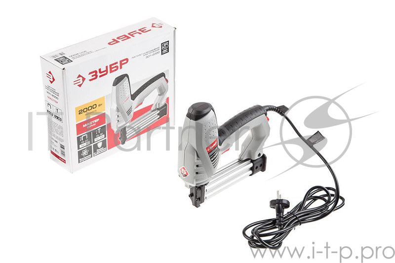 Гвоздезабиватели, Скобозабиватели, Степлеры ЗУБР МАСТЕР ЗСП-2000 Пистолет скобозабивной { регулятор силы удара, скоба: 15-25мм, гвоздь: 15-30мм, 2000Вт }