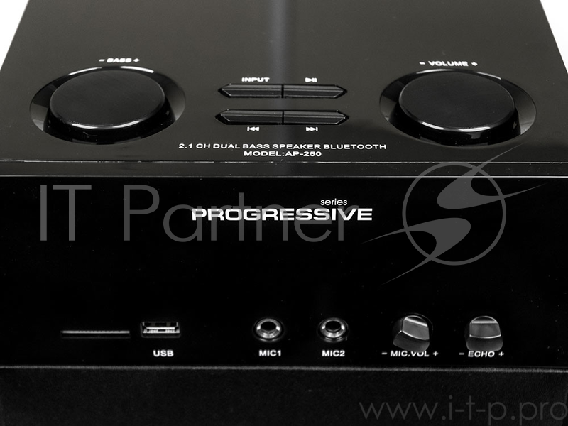 Колонки Dialog Progressive AP-250 BLACK {колонки 2.1, 50W+2*15W RMS, Караоке, Bluetooth, FM+USB+SD, Опт.вх}