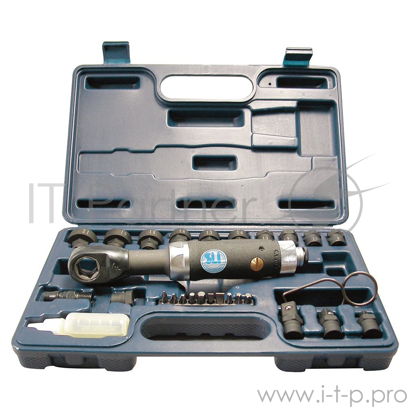 Пневмогайковерт угловой SUMAKE ST-5510K с набором 10 сквозных головок