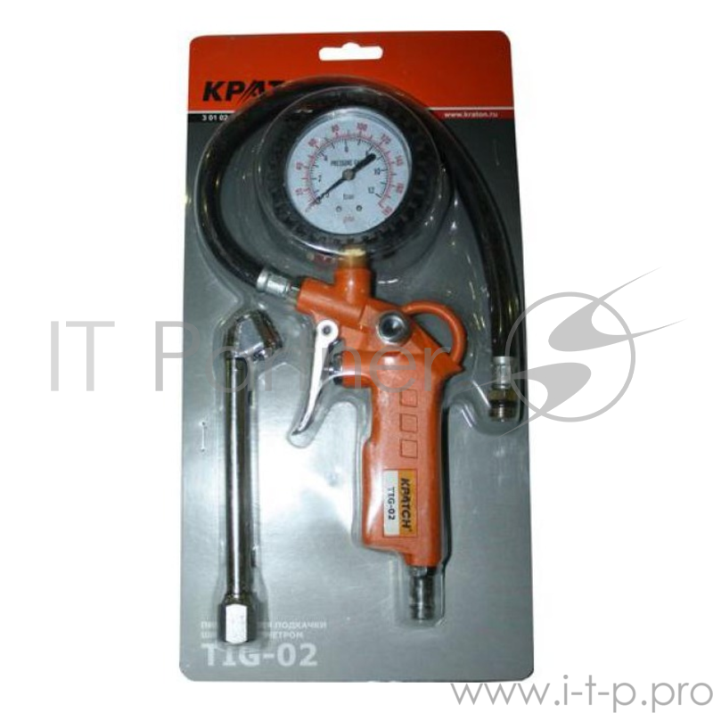 Пистолет для накачки шин КРАТОН TIG-02 с манометром