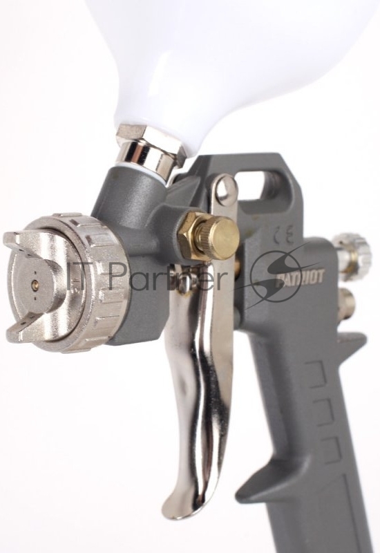 Краскопульт пневматический PATRIOT LV 162А в.бак 0.5л 400л/мин 3-4бар 1.5мм факел120-220мм 0.8кг