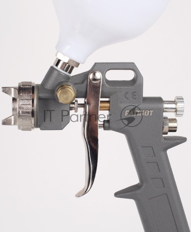 Краскопульт пневматический PATRIOT LV 162А в.бак 0.5л 400л/мин 3-4бар 1.5мм факел120-220мм 0.8кг
