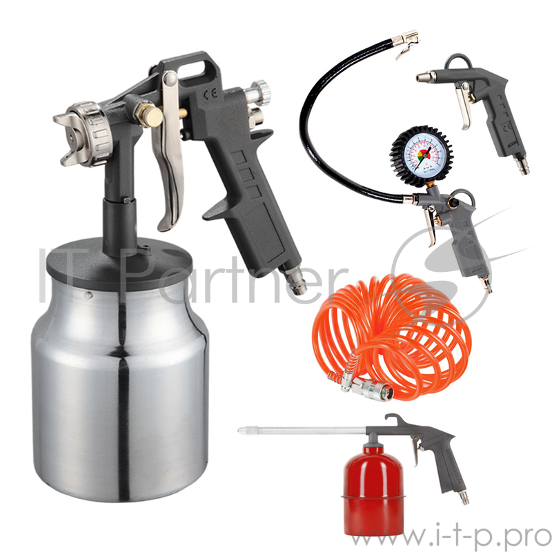 Набор пневмоинструмента PATRIOT KIT 5В 5пр. краскопульт с н.баком пистолеты шланг5м пульверизатор