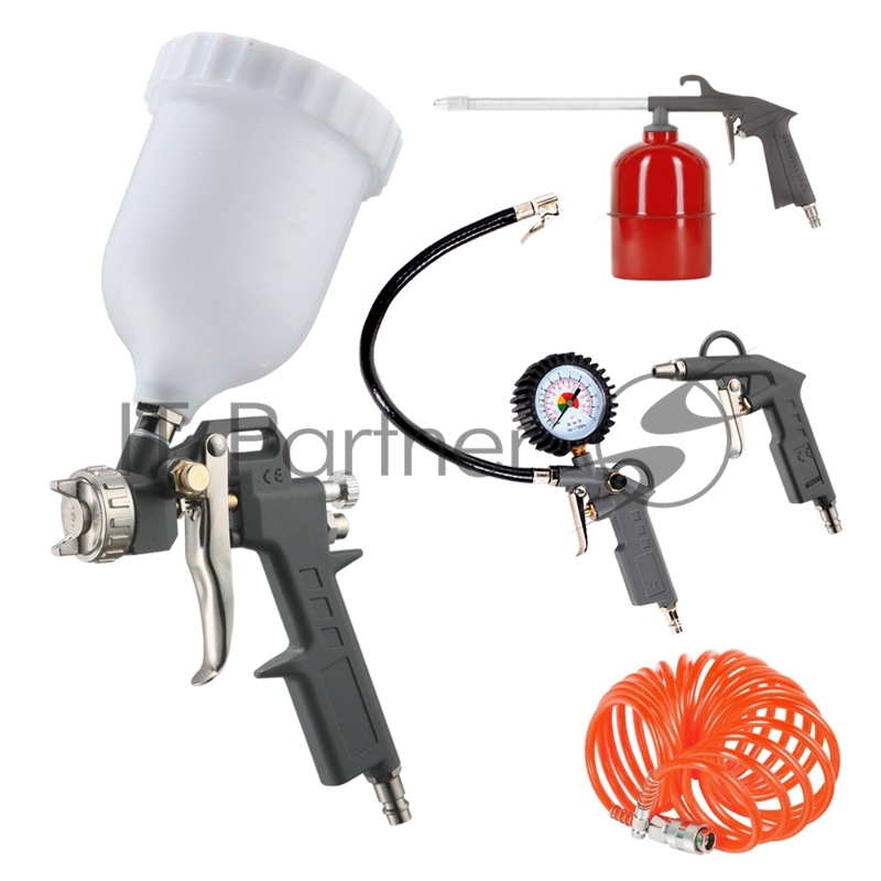 Набор пневмоинструмента PATRIOT KIT 5A 5пр. краскопульт с в.баком пистолеты шланг5м пульверизатор