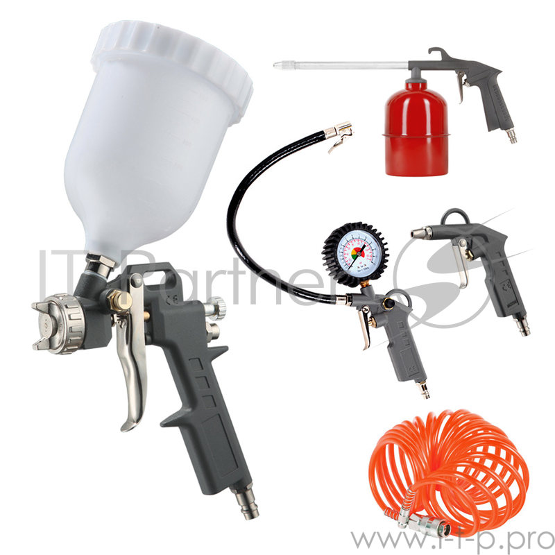 Набор пневмоинструмента PATRIOT KIT 5A 5пр. краскопульт с в.баком пистолеты шланг5м пульверизатор