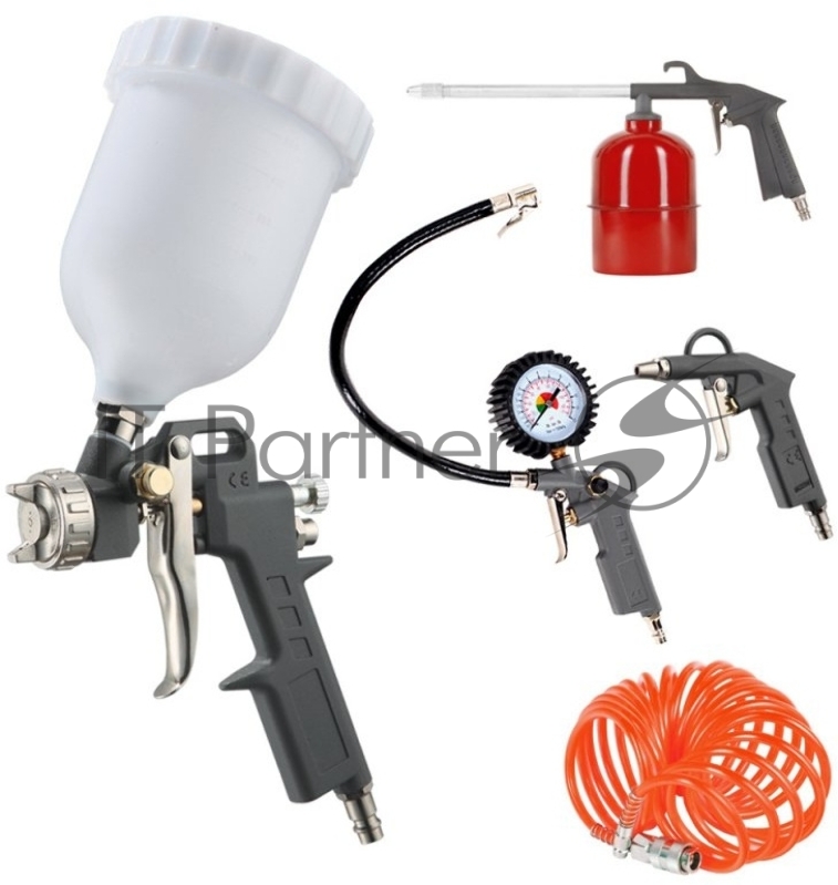 Набор пневмоинструмента PATRIOT KIT 5A 5пр. краскопульт с в.баком пистолеты шланг5м пульверизатор