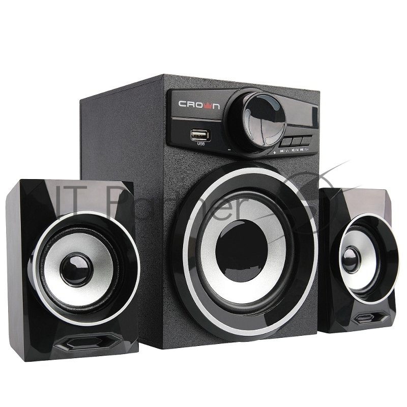 Колонки Акустическая система 2.1 CROWN CMBS-160 (МДФ, Bluetooth, 8W+4W*2=16W приёмник FM картридер интерфейс USB IR пульт)