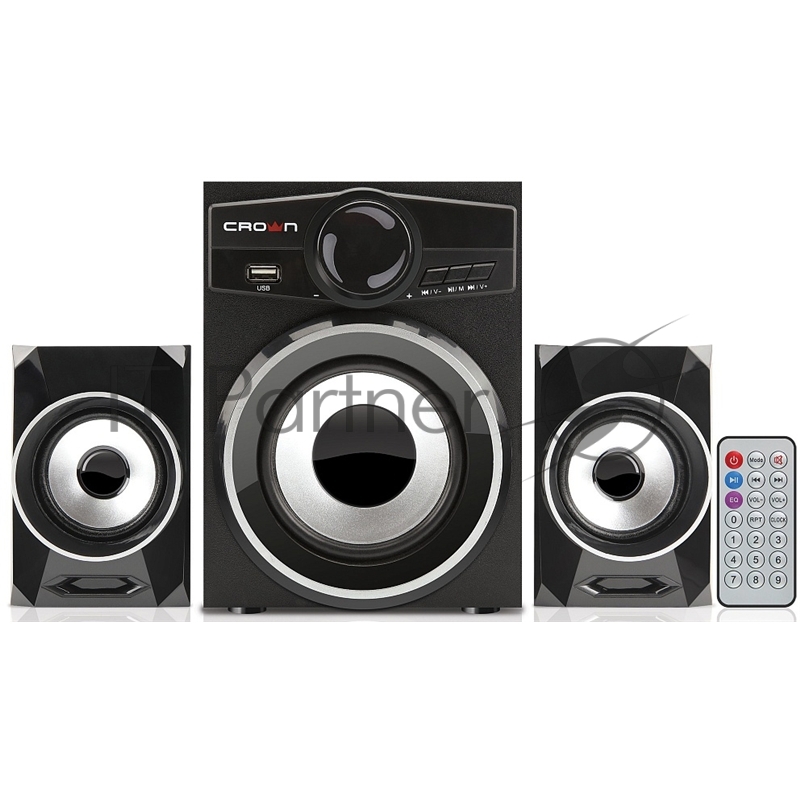 Колонки Акустическая система 2.1 CROWN CMBS-160 (МДФ, Bluetooth, 8W+4W*2=16W приёмник FM картридер интерфейс USB IR пульт)