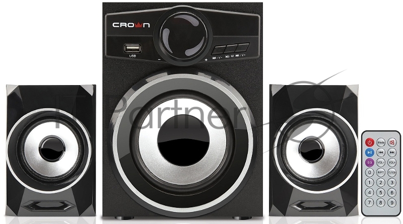 Колонки Акустическая система 2.1 CROWN CMBS-160 (МДФ, Bluetooth, 8W+4W*2=16W приёмник FM картридер интерфейс USB IR пульт)