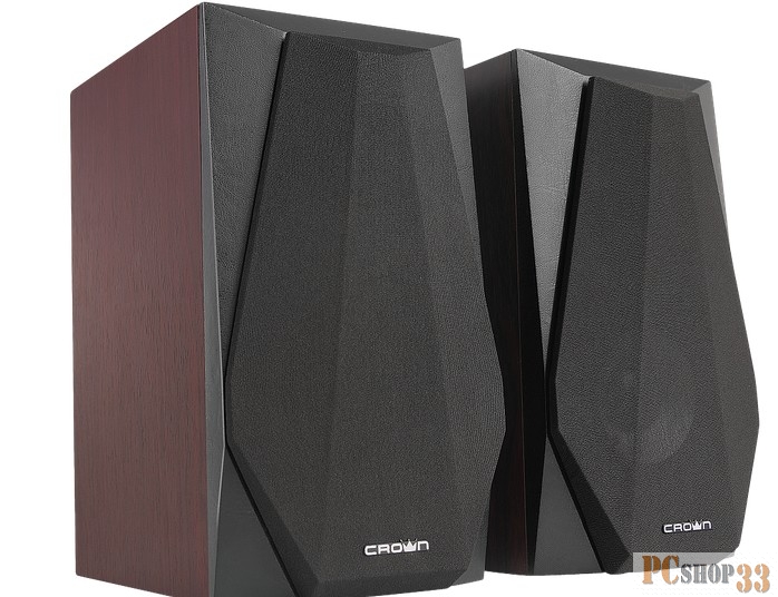Колонки CROWN CMS-241 (МДФ, 220V, 24W управление Volume/Treble/Bass, кнопка включения, Длина кабеля между колонками 1мДлина аудио-кабеля и питания 2м.)