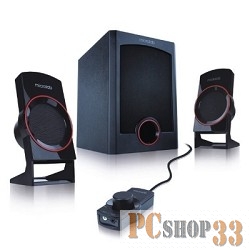 Колонки MICROLAB M111 черные {2.1, 2 колонки+сабвуфер дерево, 17W RMS, 30Hz-20000Hz, ДУ-проводной}