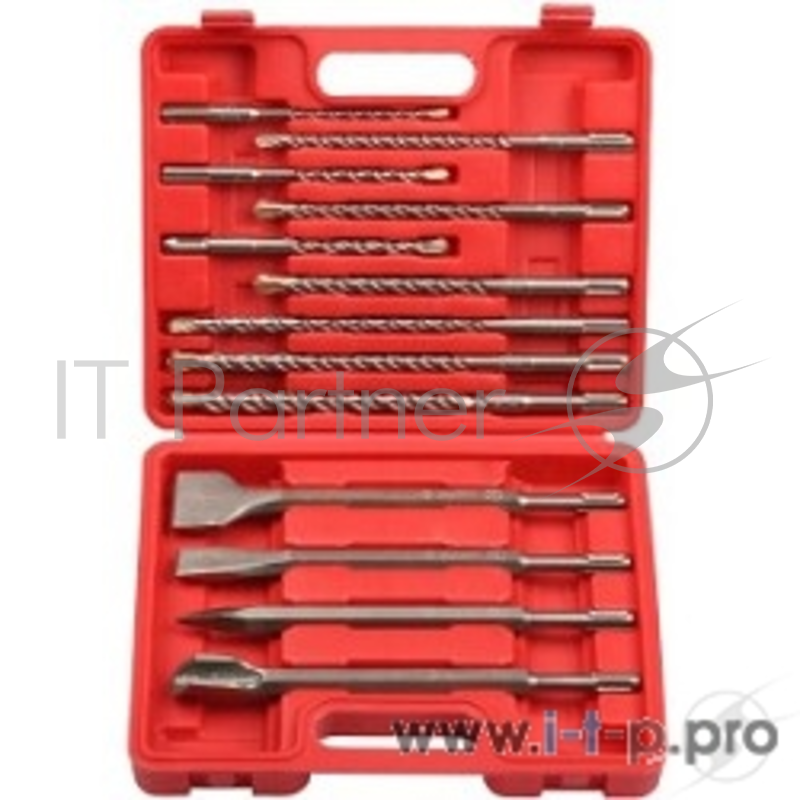 Бур Набор ЗУБР (29360-H13) Зубила и сверла для перфораторов SDS-Plus, сверла: 6,8,10х160мм, 8,10,12х210мм, 10,12,14х260мм, 13 предметов