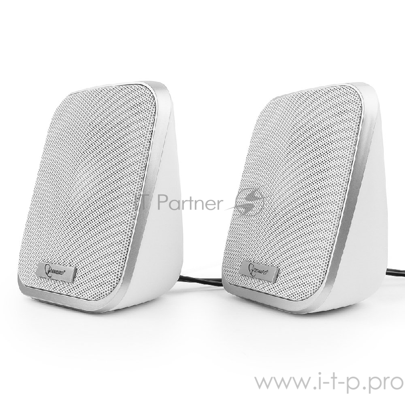 Колонки Акустич. система 2.0 Gembird SPK-100-W, белый, 6 Вт, регулятор громкости, USB-питание