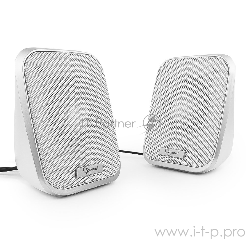 Колонки Акустич. система 2.0 Gembird SPK-100-W, белый, 6 Вт, регулятор громкости, USB-питание