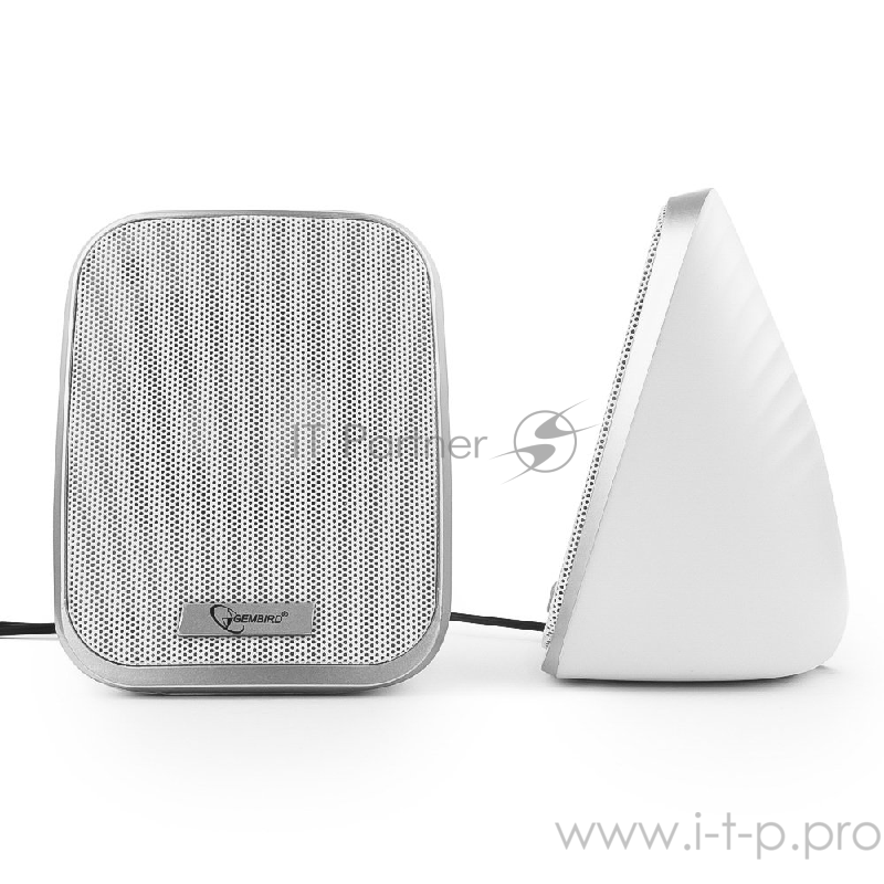 Колонки Акустич. система 2.0 Gembird SPK-100-W, белый, 6 Вт, регулятор громкости, USB-питание
