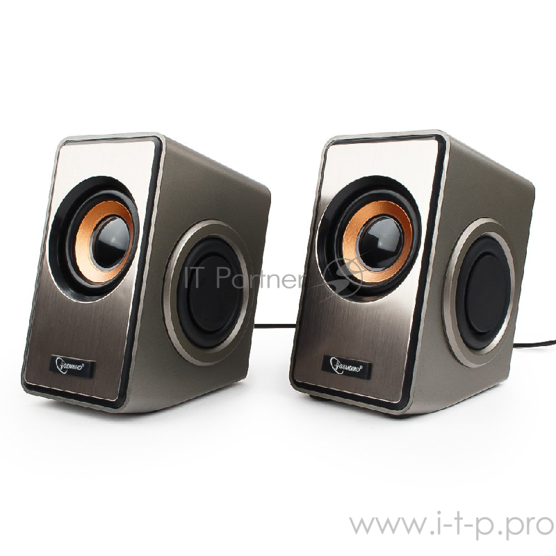 Колонки Акустич. система 2.0 Gembird SPK-400, пассивные излучатели, серебристый, 6 Вт, регулятор громкости,
