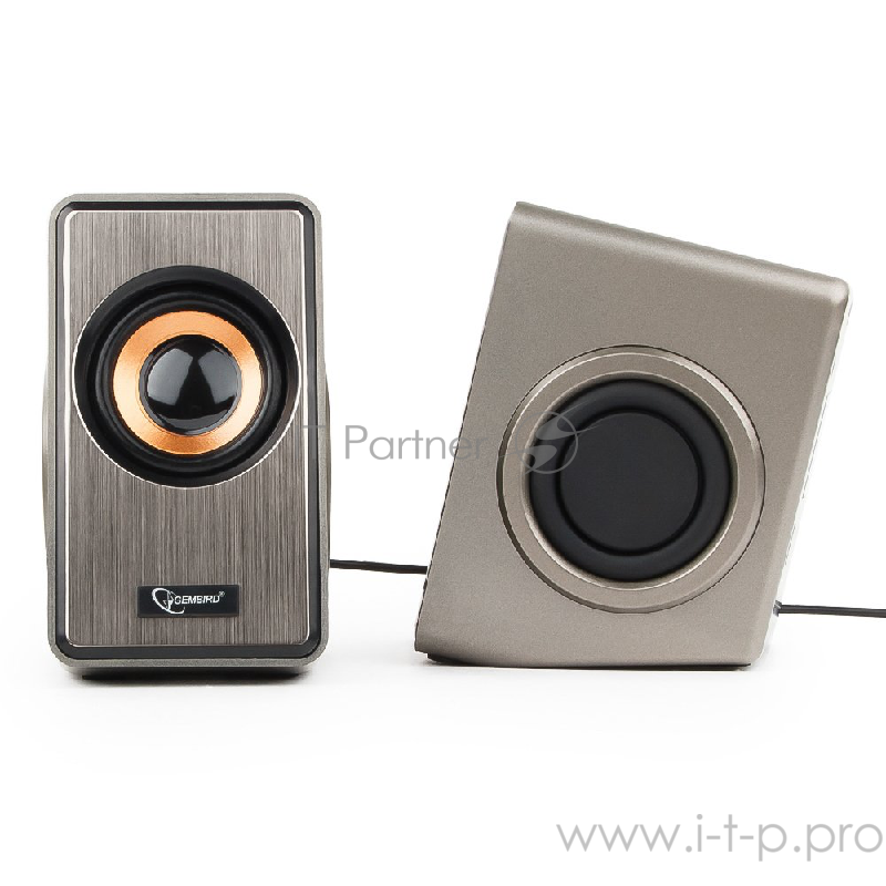 Колонки Акустич. система 2.0 Gembird SPK-400, пассивные излучатели, серебристый, 6 Вт, регулятор громкости,