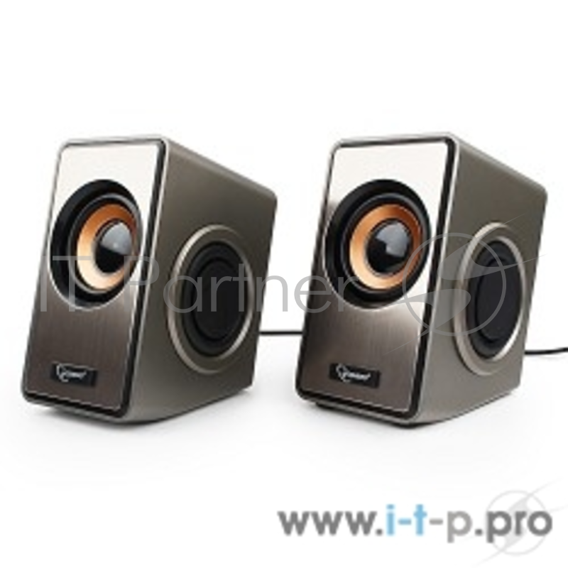 Колонки Акустич. система 2.0 Gembird SPK-400, пассивные излучатели, серебристый, 6 Вт, регулятор громкости,