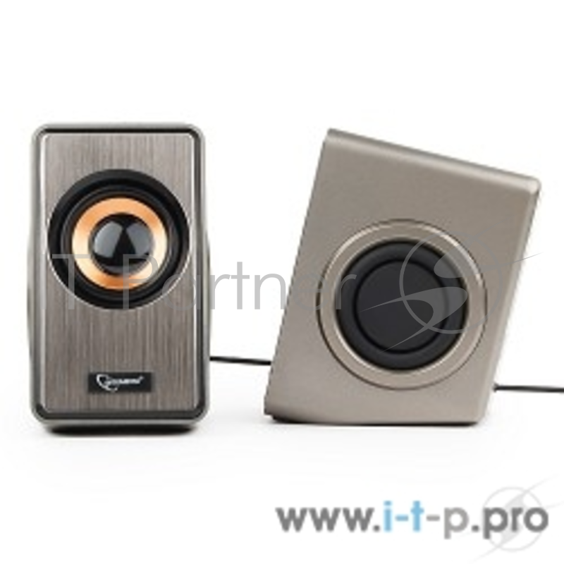 Колонки Акустич. система 2.0 Gembird SPK-400, пассивные излучатели, серебристый, 6 Вт, регулятор громкости,