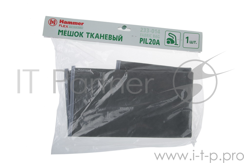 Принадлежности к промышленным пылесосам Мешок тканевый для пылесосов Hammer Flex 233-014 PIL20A 1шт. 224413