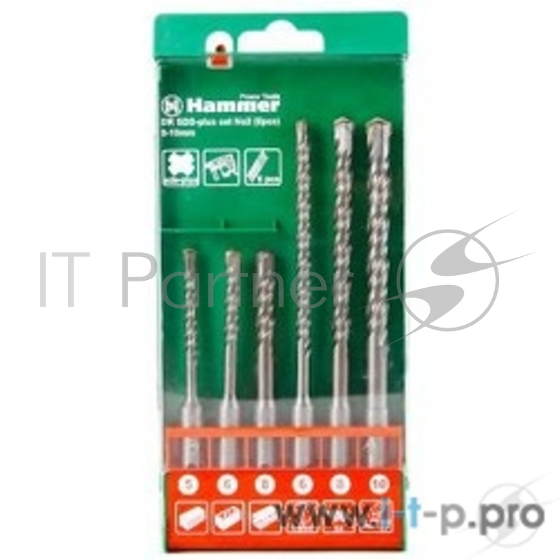 Набор буров Hammer Flex 201-902 DR SDS+ set No2 (6pcs) 5/6/8 X 110, 6/8/10 X 160 30776