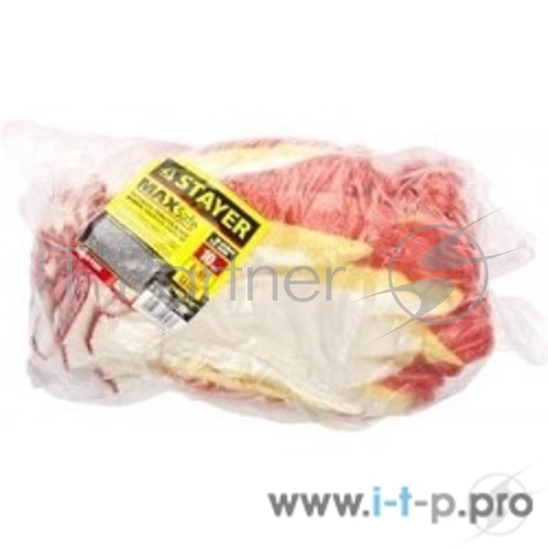 Перчатки STAYER MASTER MaxSafe 11409-H10 Перчатки 10 пар { трикотажные, двойная обливная ладонь из латекса, х/б, 13 класс, L-XL}