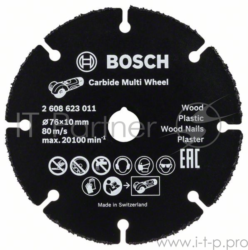 ОТРЕЗНОЙ КРУГ BOSCH 2608623011 ДЛЯ УШМ ПО ДЕРЕВУ 76 M М