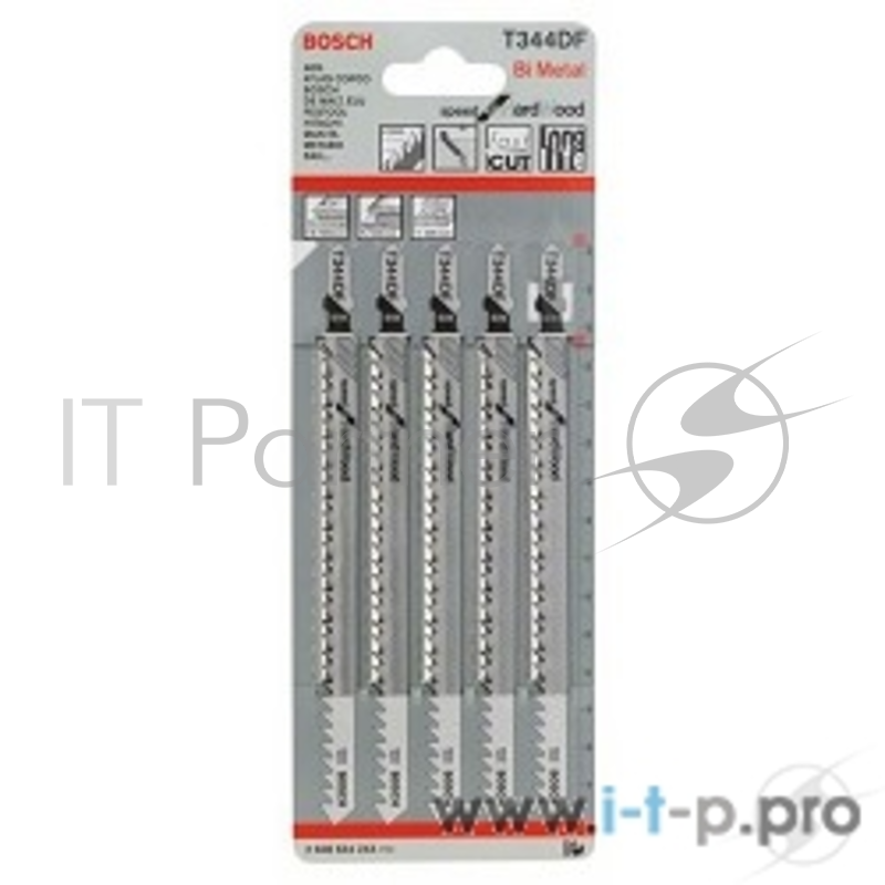 Пилка для лобзика Bosch 2608634243 5 ЛОБЗИКОВЫХ ПИЛОК T 344 DF, BIM