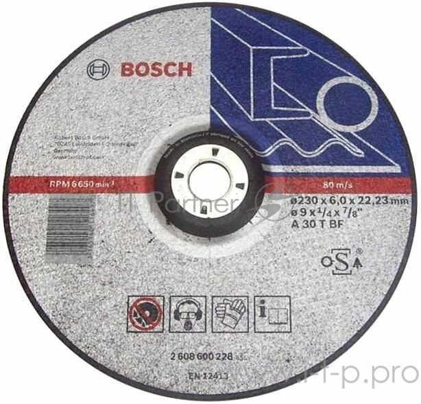 ОБДИРОЧНЫЙ КРУГ BOSCH 2608600228 МЕТАЛЛ 230Х6 ММ