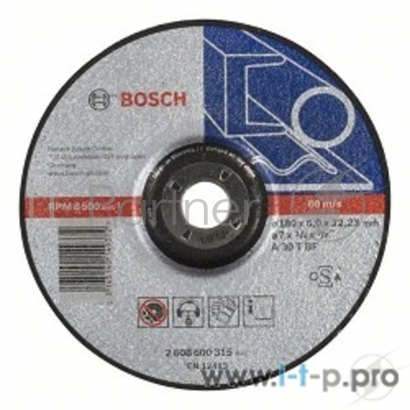 ОБДИРОЧНЫЙ КРУГ BOSCH 2608600315 МЕТАЛЛ 180Х6 ММ