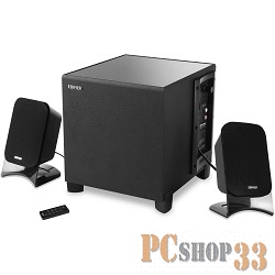 Колонки Edifier XM2BT черный, {2 сат. + сабвуфер, 21 Вт RMS, 80-20000Гц, Bluetooth, USB-слот, беспроводной пульт, дерево}