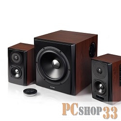 Колонки Edifier S350DB дерево, {2 сат. + сабвуфер,150W RMS, 30-20000Гц, дерево, беспроводной пульт ДУ, Bluetooth aptX}