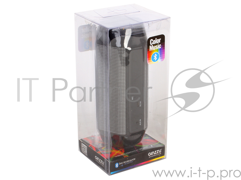 Колонки Ginzzu Ginzzu GM-897B {BT-Колонка 2x3W/2.2Ah/AUX/цветомузыка}