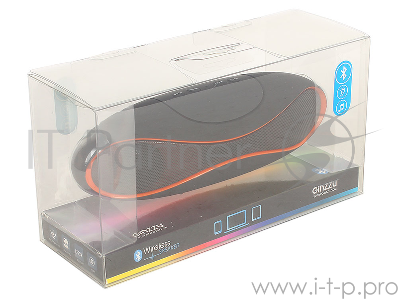 Колонки Ginzzu Ginzzu GM-997B {BT-Колонка 2x3W/USB/TFcard/AUX/FM}