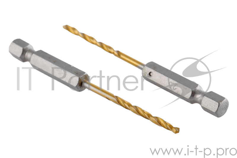 Сверло Hammerflex 202-802 DR MT 2,5мм*77 (2pcs) тип хвостовика - HEX, металл, HSS-4241, TIN, 2шт.
