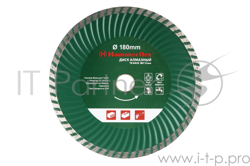 Диск алмазный Hammerflex 206-119 DB TB (R) WAVE 180*22мм турбо ВОЛНА