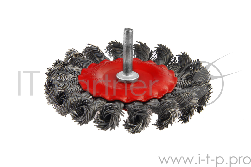 Кордщетка Hammerflex 207-209 100мм d6 радиальная витая жесткая, с хвостовиком