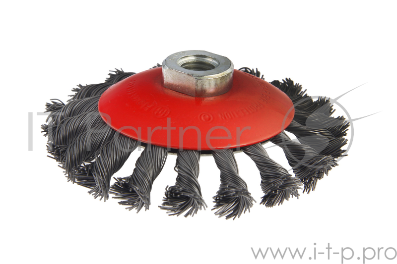 Кордщетка Hammerflex 207-113 125мм M14 радиальная витая жесткая, усиленная кольцом, для УШМ с накло