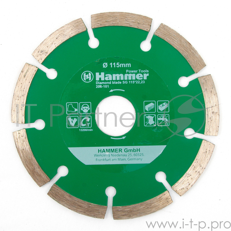 Диск алмазный Hammerflex 206-101 DB SG 115*22мм сегментный