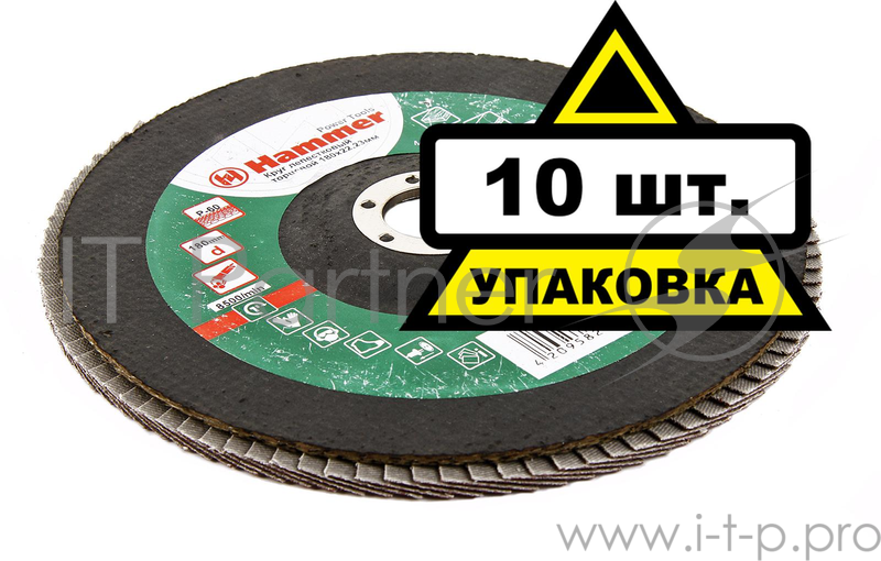 Круг лепестковый торцевой Hammerflex 213-014 (R) КЛТ 180 Х 22 Р 60 тип 1