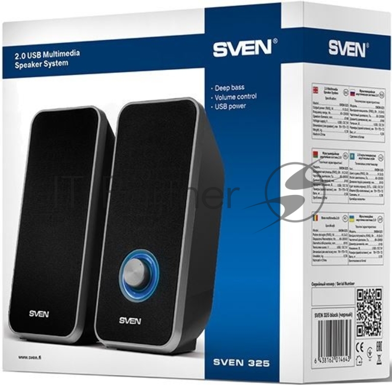 Колонки SVEN 325, черный {6 (2 ? 3) Вт, Частотный диапазон, Гц - 80 – 20 000}