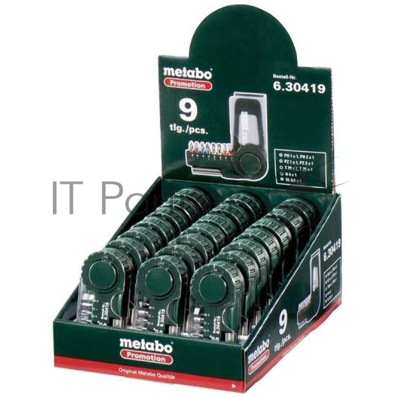 Набор 9 предметов Metabo 630419000(8 бит+битодержатель)