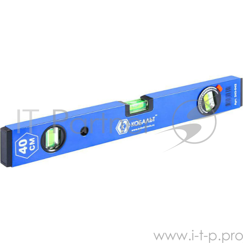 Уровень КОБАЛЬТ 243-042 строительный комфорт 400мм профиль 20х49мм 1.0мм/м магнитный