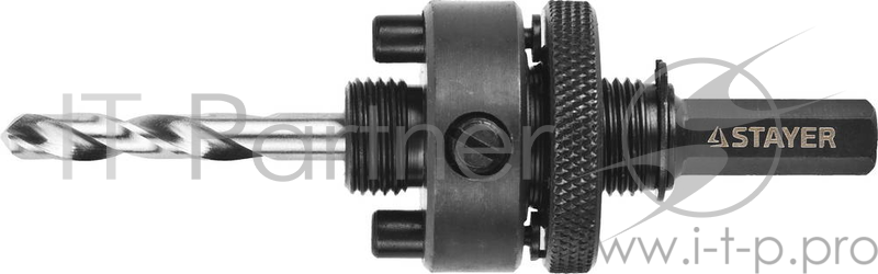 Державка STAYER PROFESSIONAL 29548 c жестк.шт.ифтами и прижимн.муфтой д/коронок 32-200мм 6 5/8''